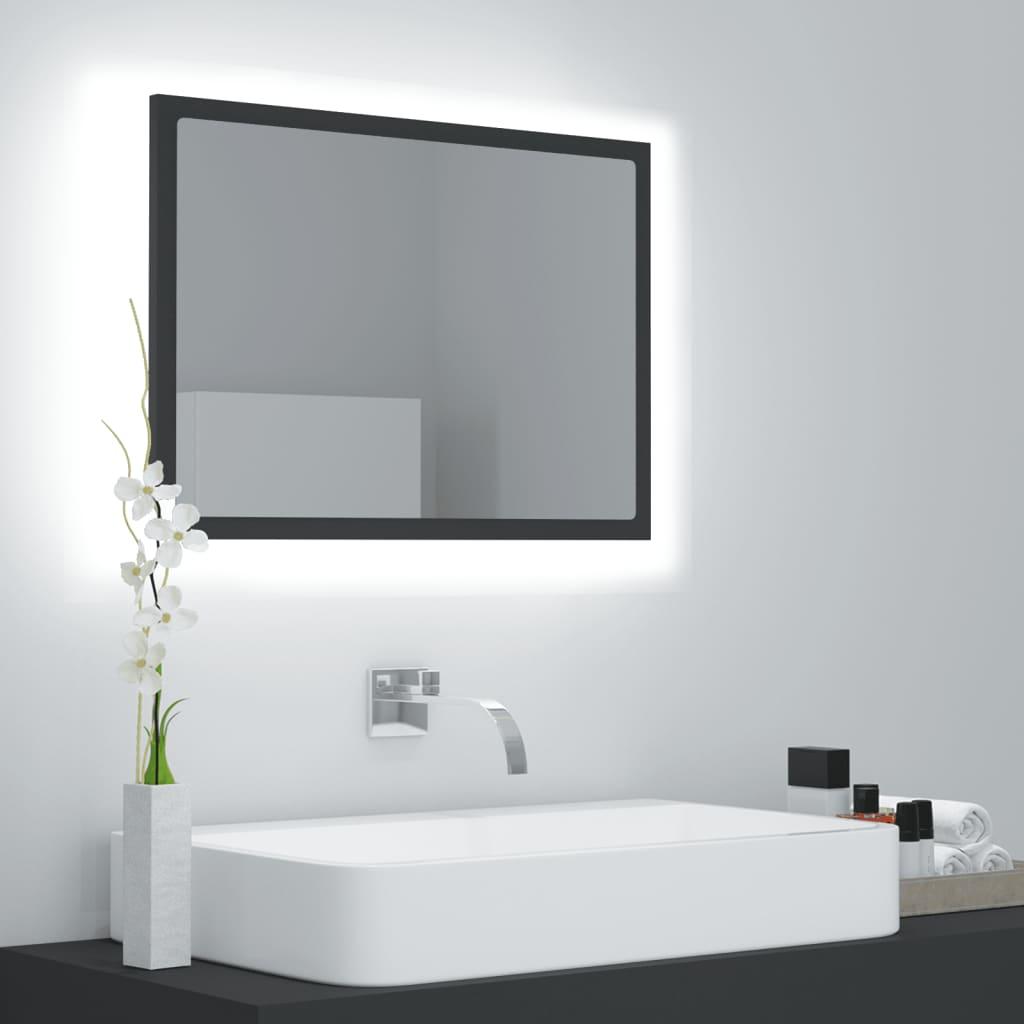 LED Bathroom Mirror Grey 60x8.5x37 cm Acrylic
