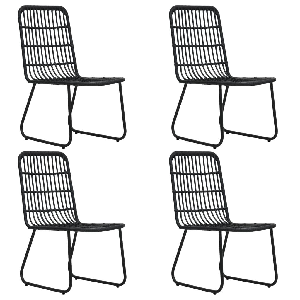 5 Piece Outdoor Dining Set Poly Rattan and Glass