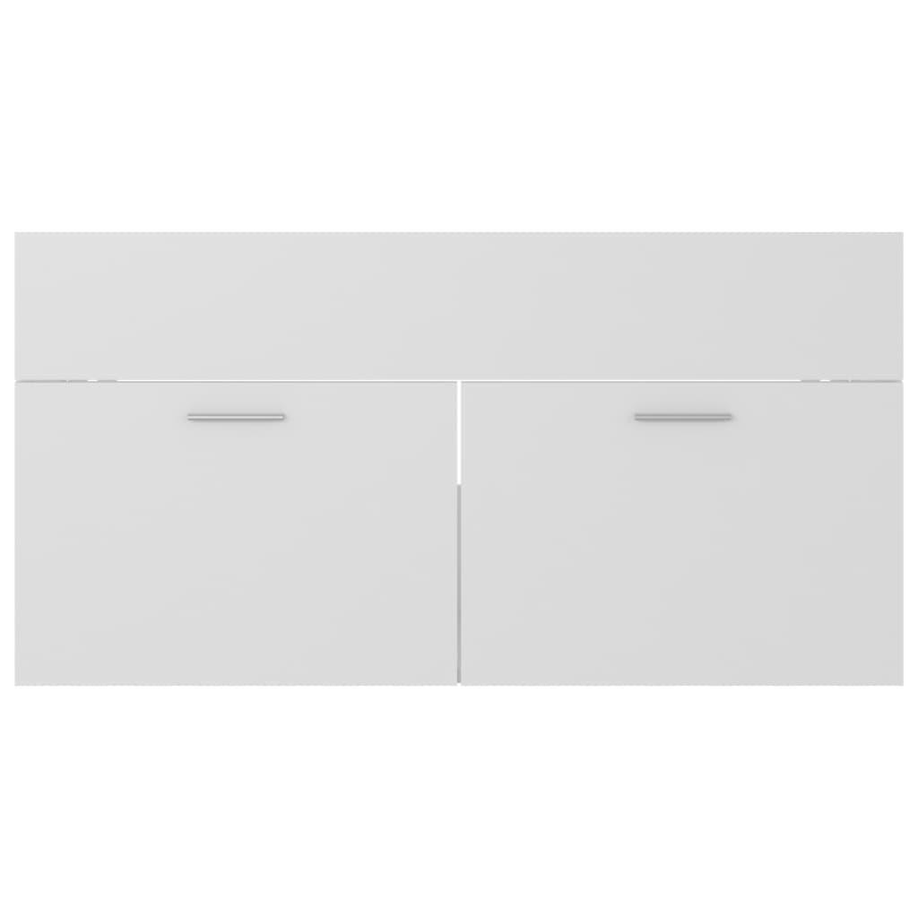 2 Piece Bathroom Furniture Set White Engineered Wood