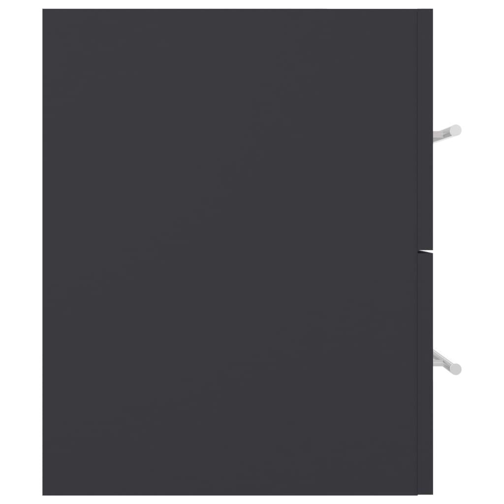 2 Piece Bathroom Furniture Set Grey Engineered Wood