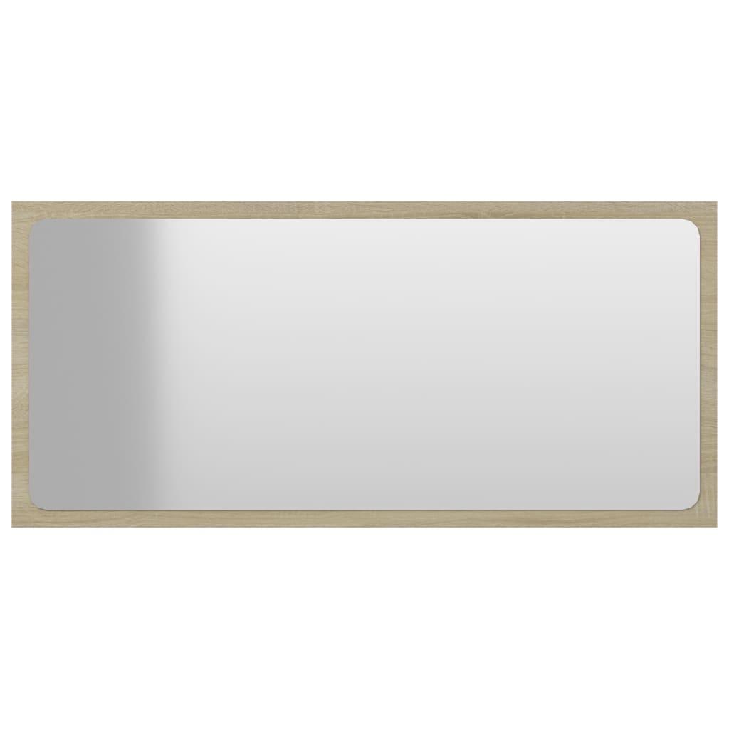 2 Piece Bathroom Furniture Set White and Sonoma Oak Engineered Wood