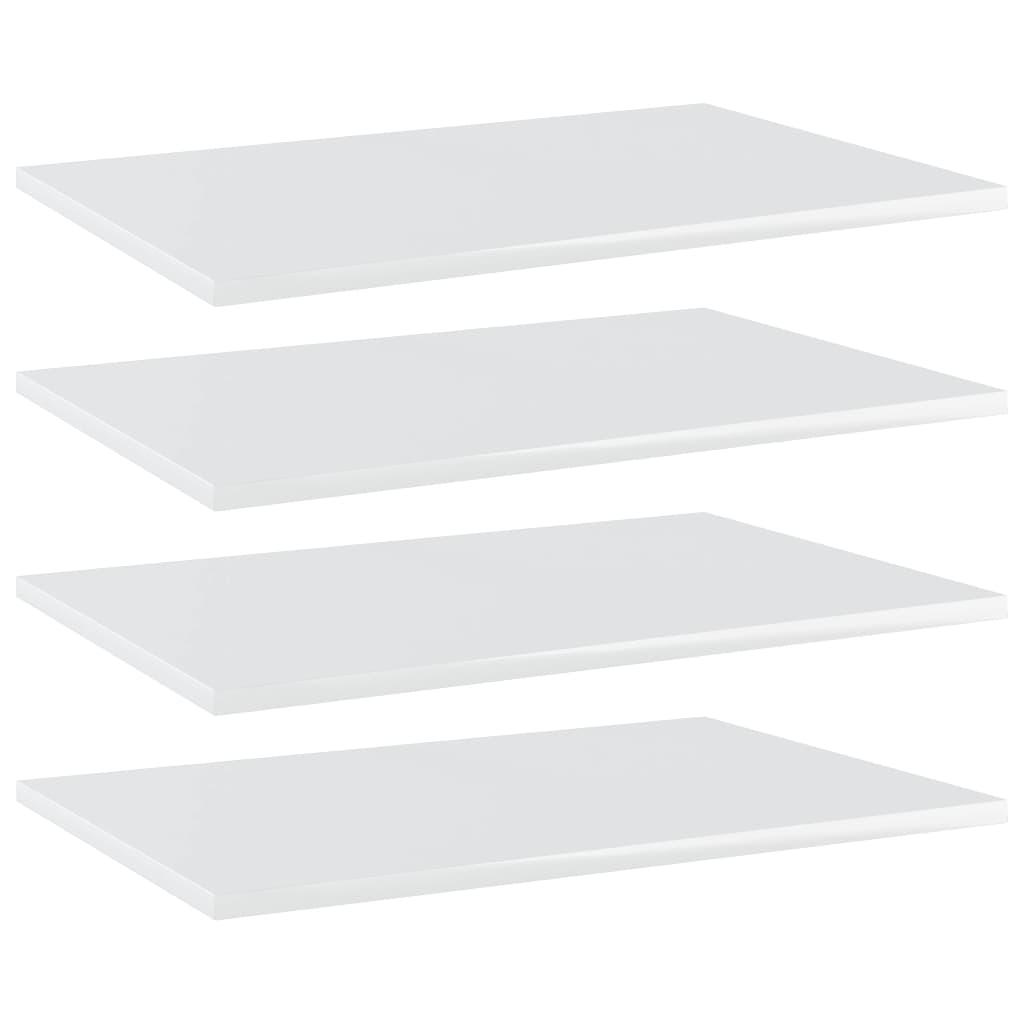 Bookshelf Boards 4 pcs High Gloss White 60x40x1.5 cm Engineered Wood