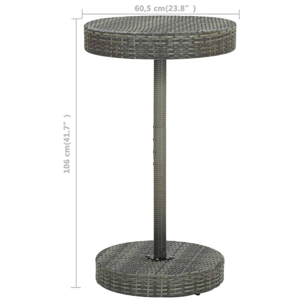 3 Piece Garden Bar Set with Cushions Poly Rattan Grey