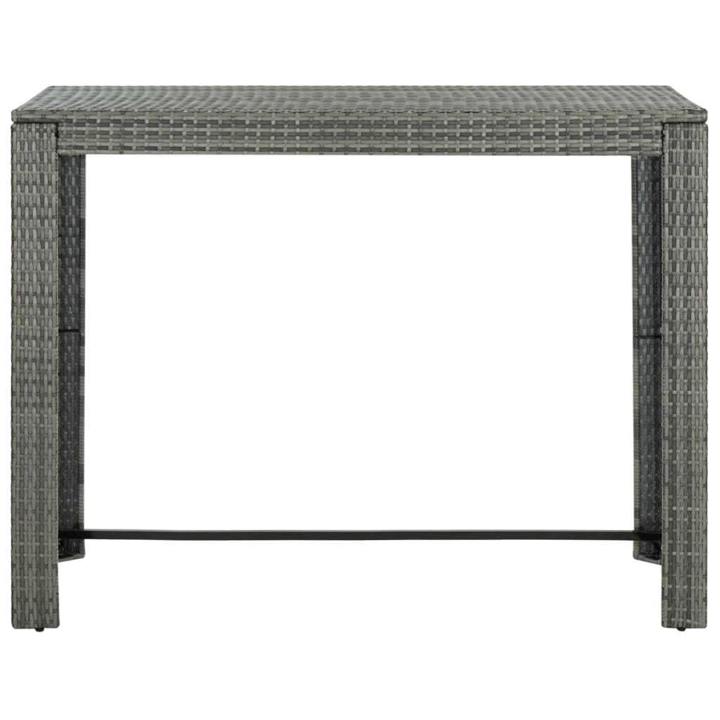 9 Piece Outdoor Bar Set with Anthracite Cushions Poly Rattan