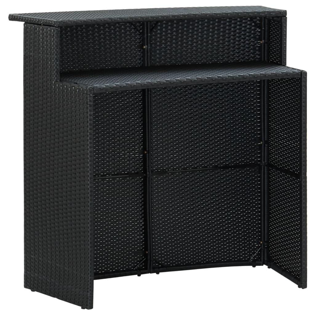 3 Piece Garden Bar Set Black
