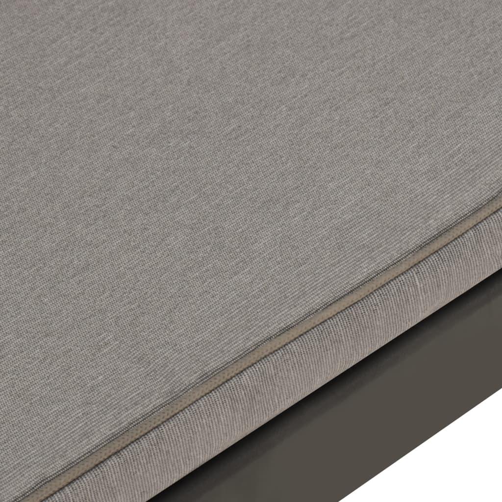 4 Piece Garden Lounge Set with Cushions Plastic Grey