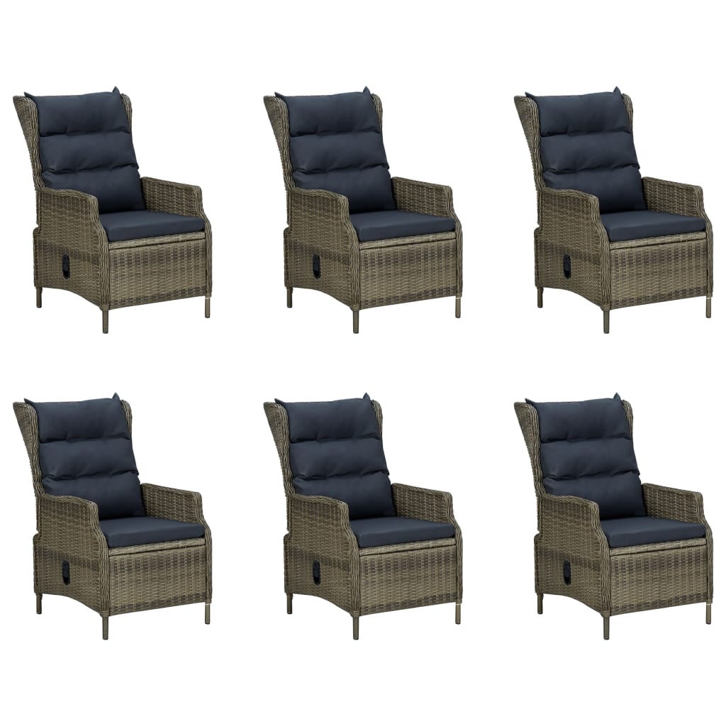 7 Piece Garden Dining Set Brown