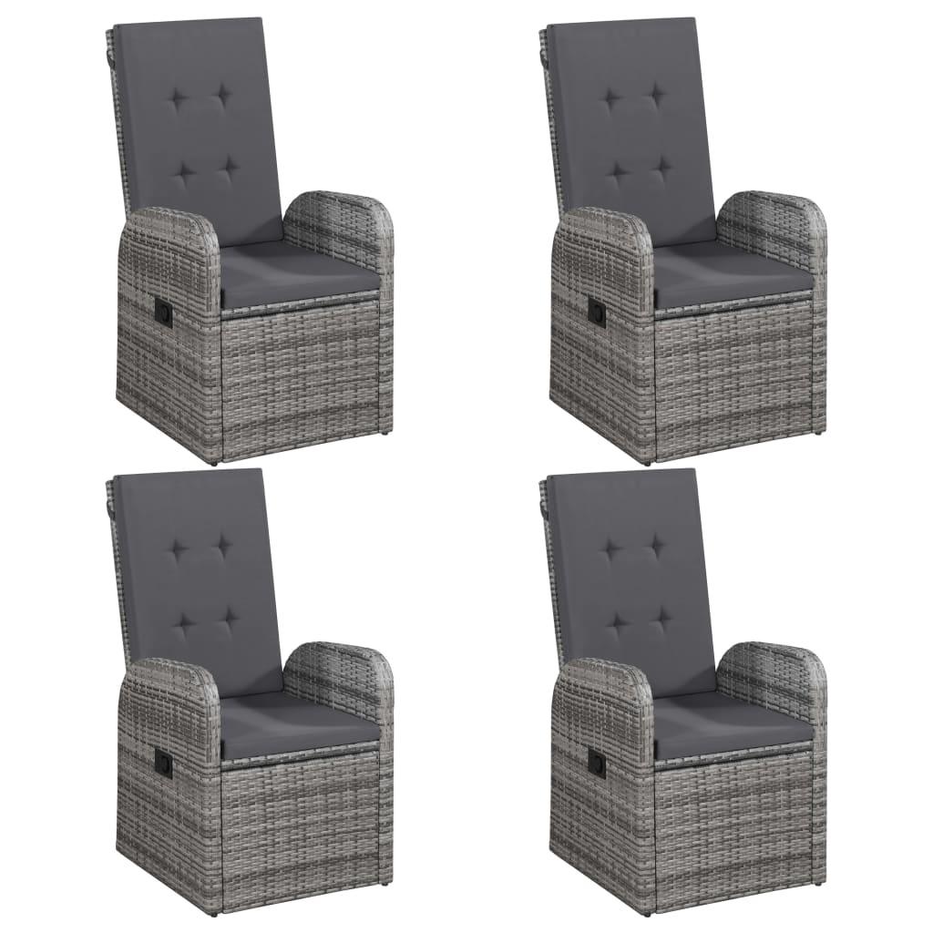 7 Piece Garden Dining Set Grey