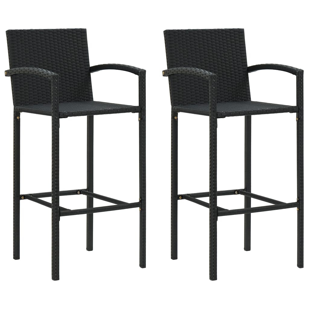 3 Piece Garden Bar Set Black