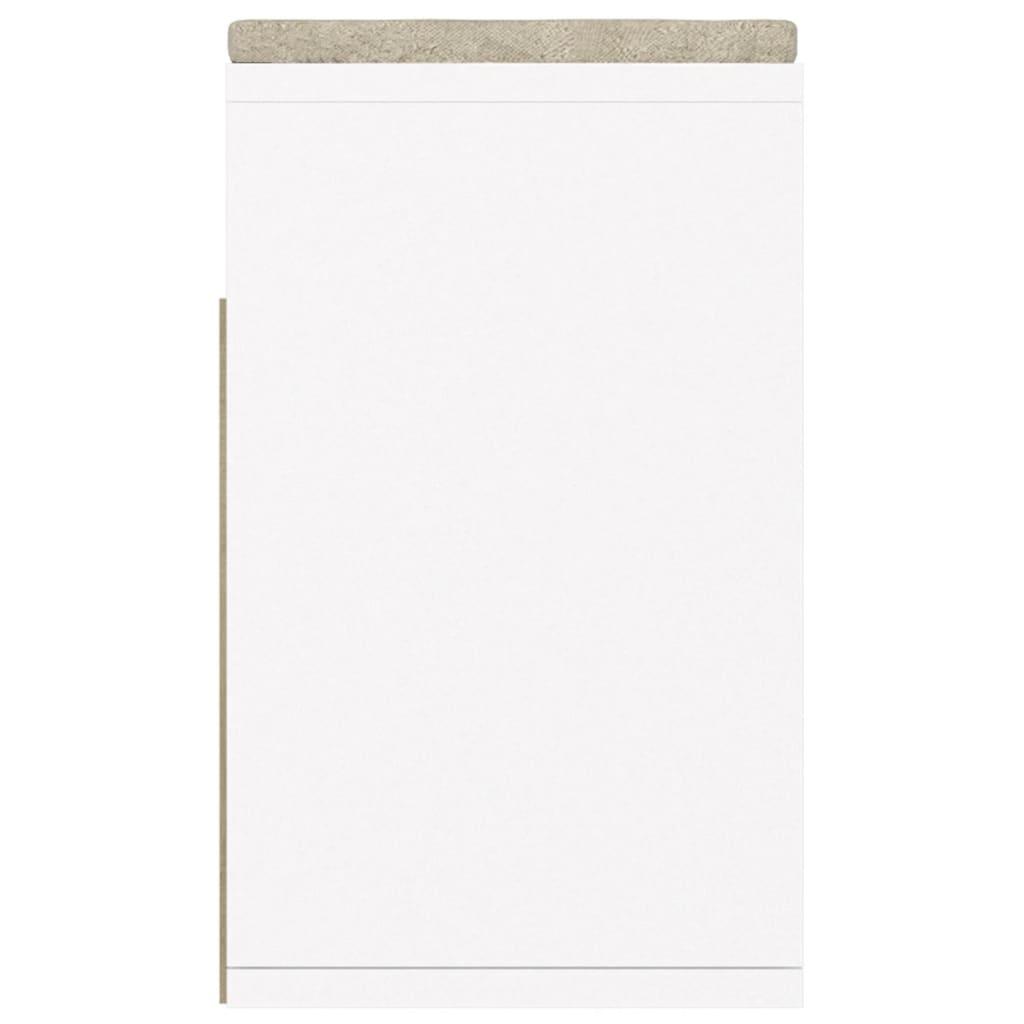 Shoe Bench with Cushion White 104x30x49 cm Engineered Wood