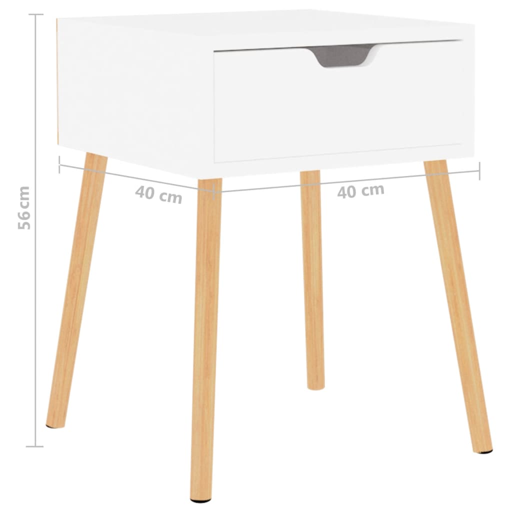 Bedside Cabinets 2 pcs White 40x40x56 cm Engineered Wood