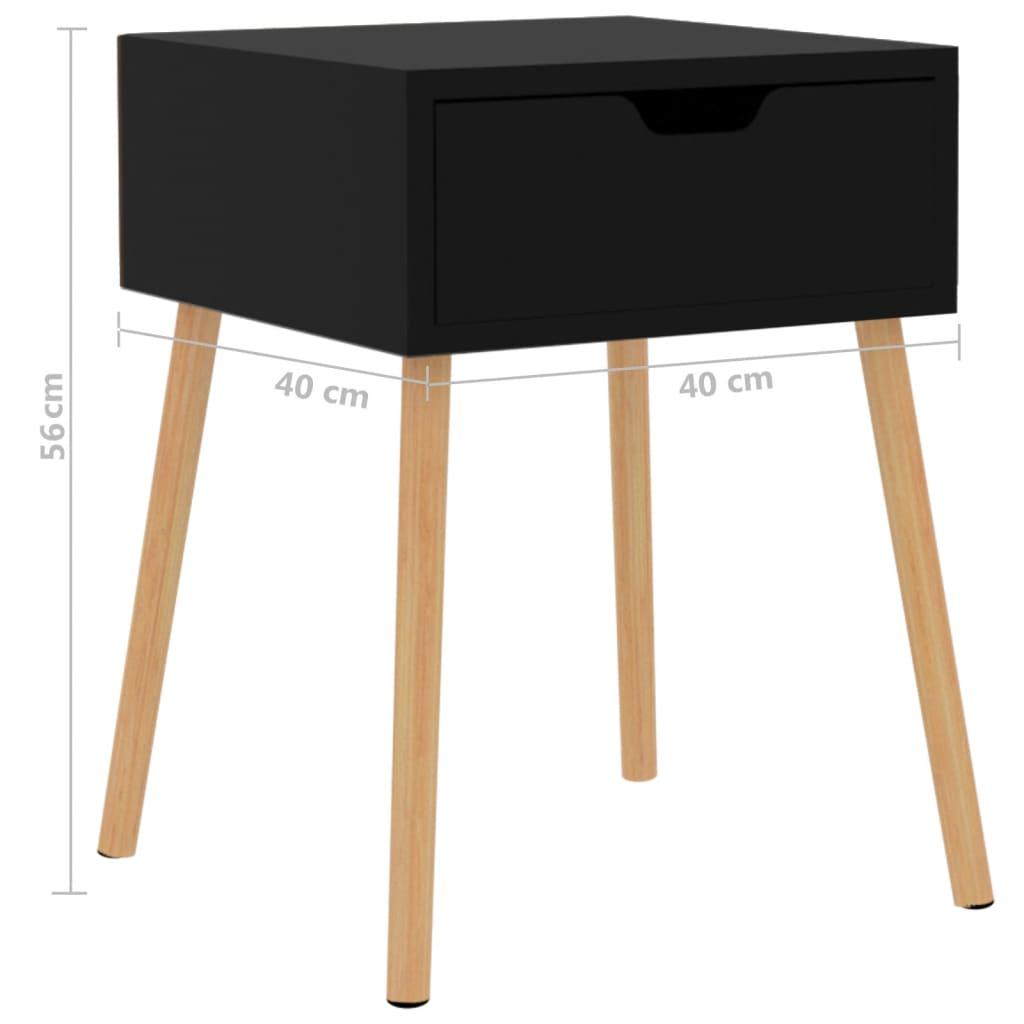 Bedside Cabinets 2 pcs Black 40x40x56 cm Engineered Wood