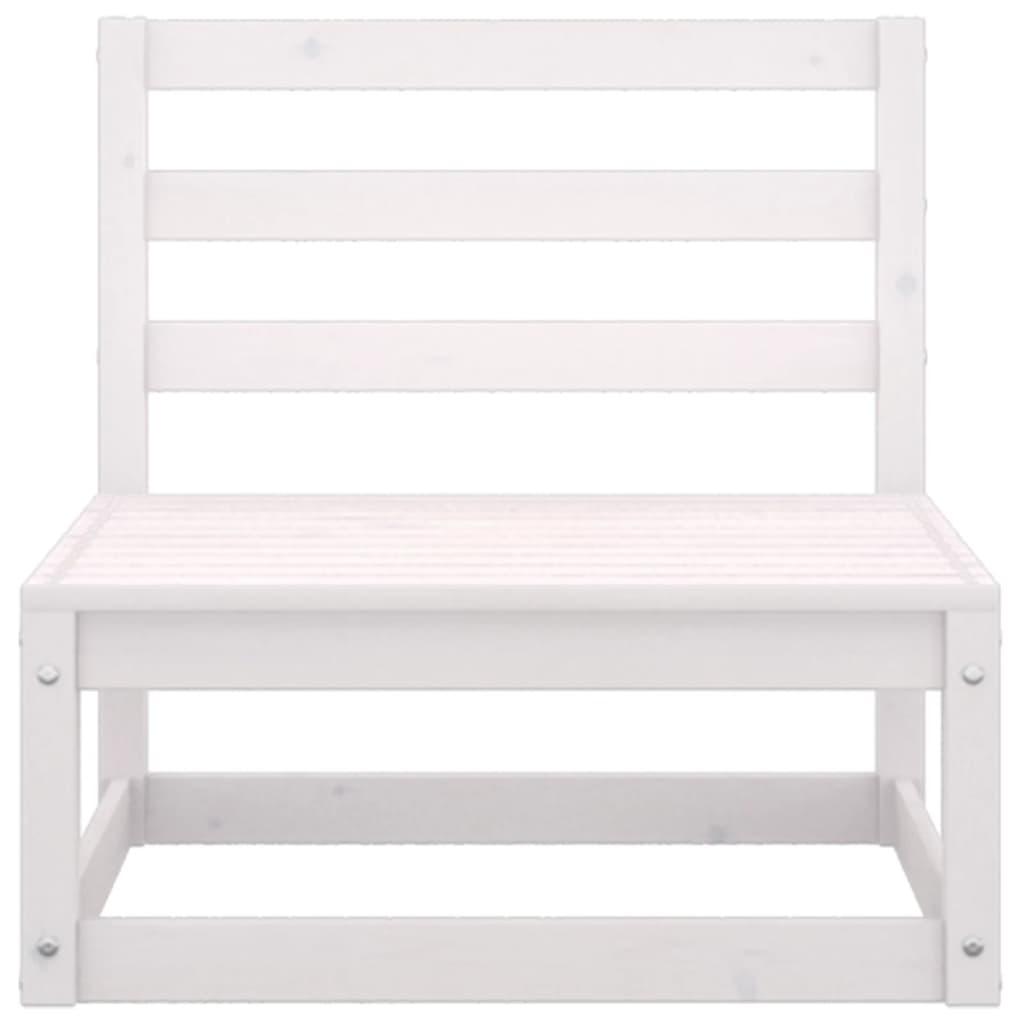 2 Piece Garden Lounge Set with Cushions White Solid Pinewood