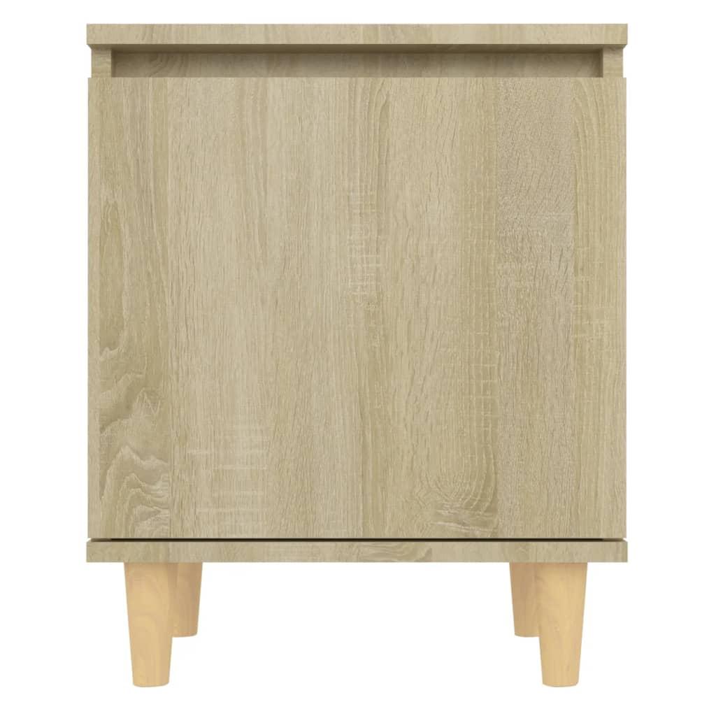 Bed Cabinet with Solid Wood Legs Sonoma Oak 40x30x50 cm