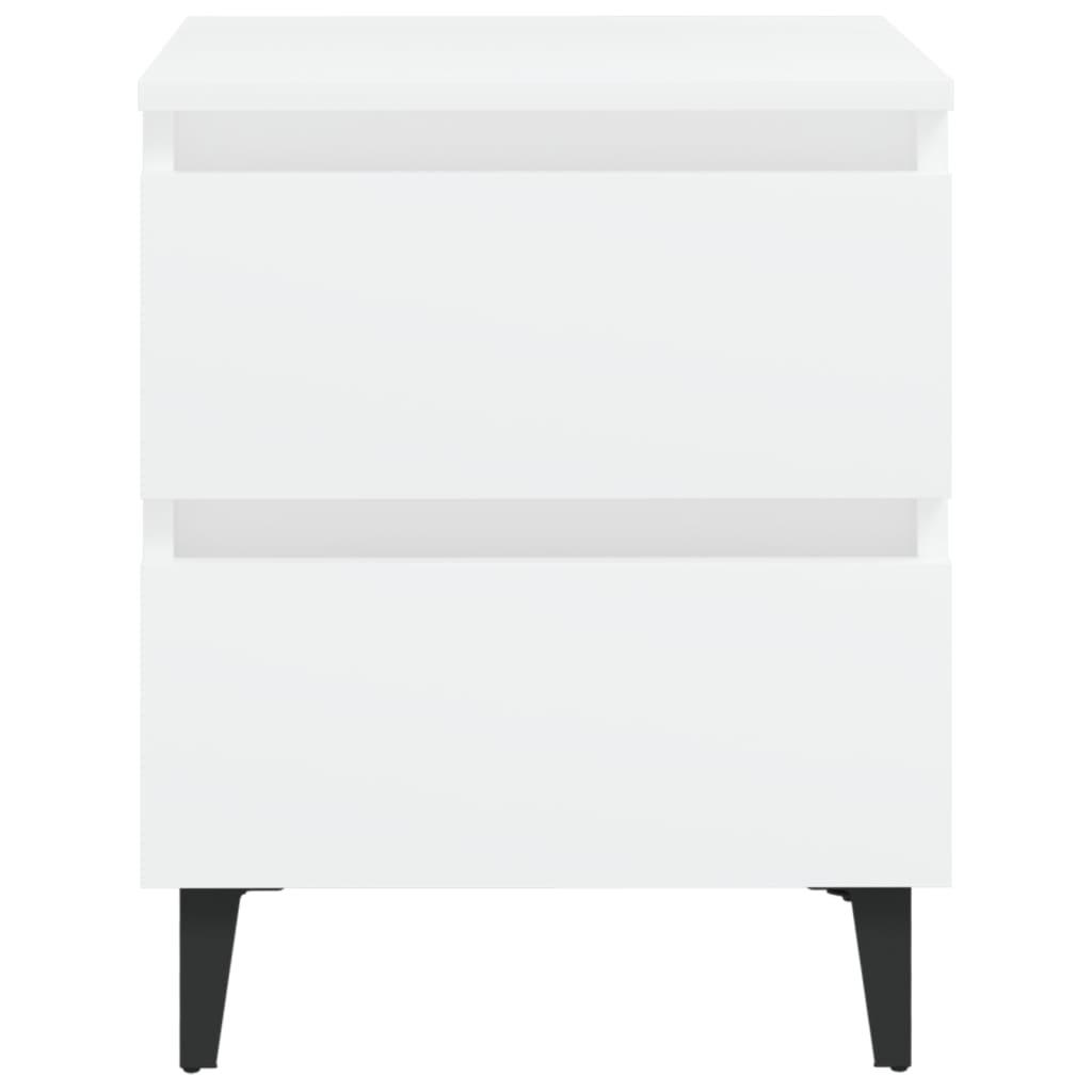 Bed Cabinets 2 pcs White 40x35x50 cm Engineered Wood