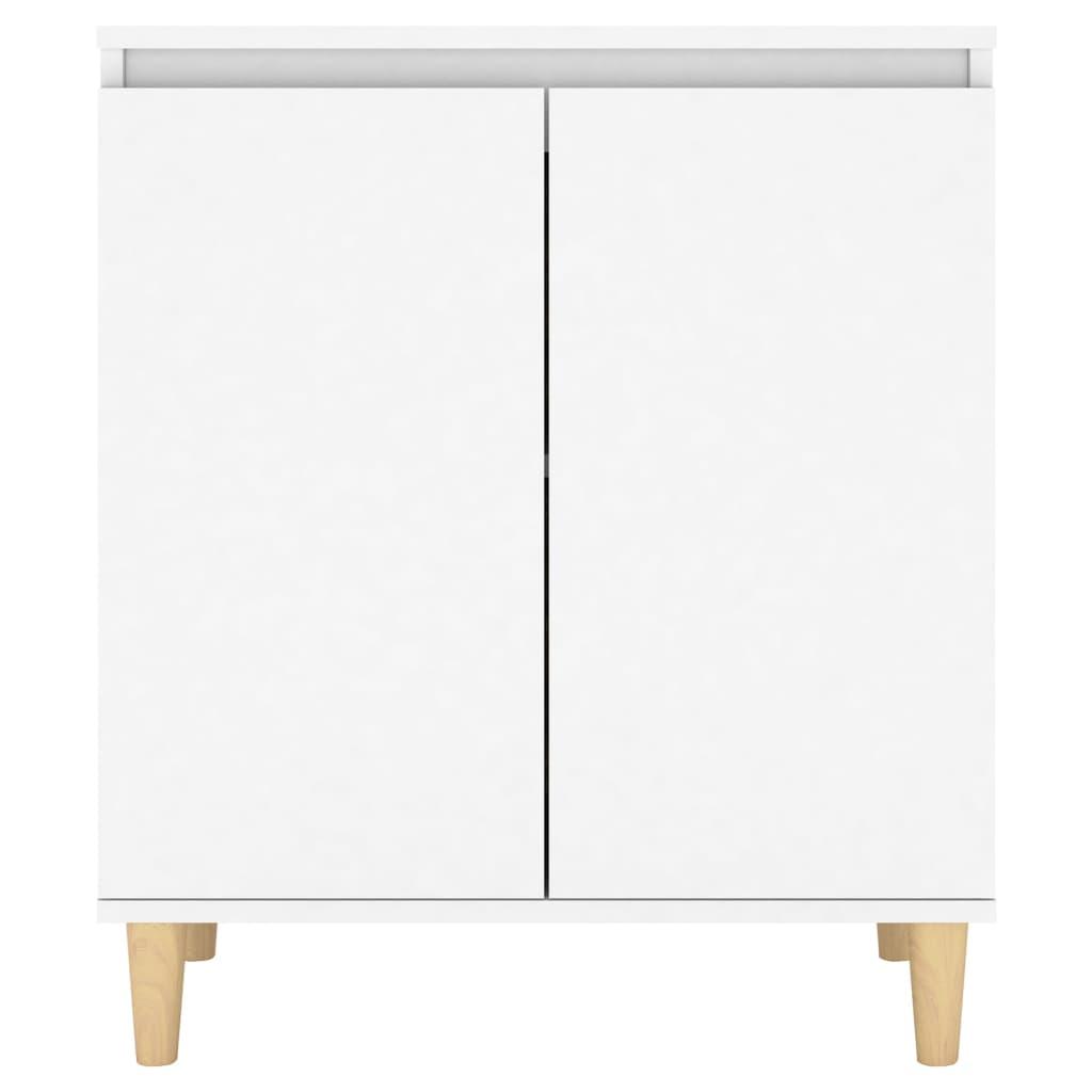 Sideboard with Solid Wood Legs White 60x35x70 cm Engineered Wood