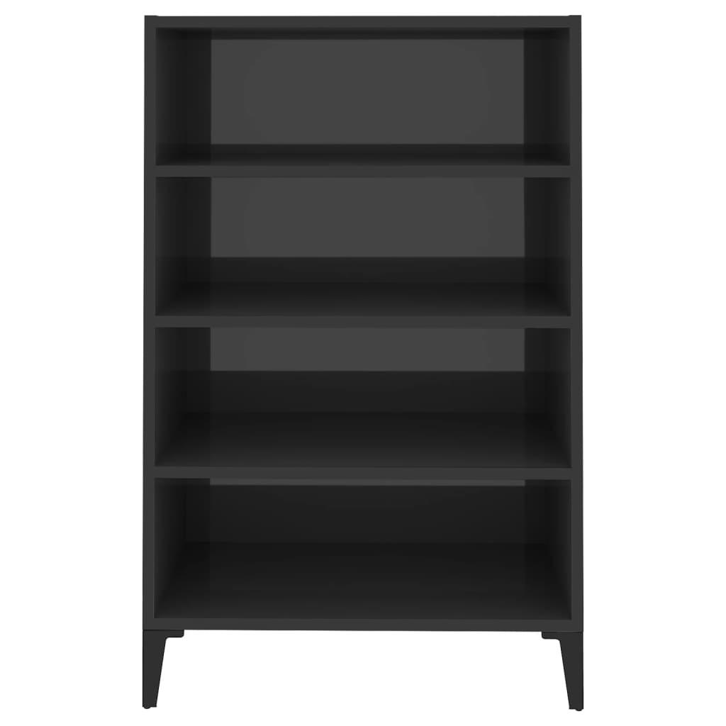 Sideboard High Gloss Grey 57x35x90 cm Engineered Wood