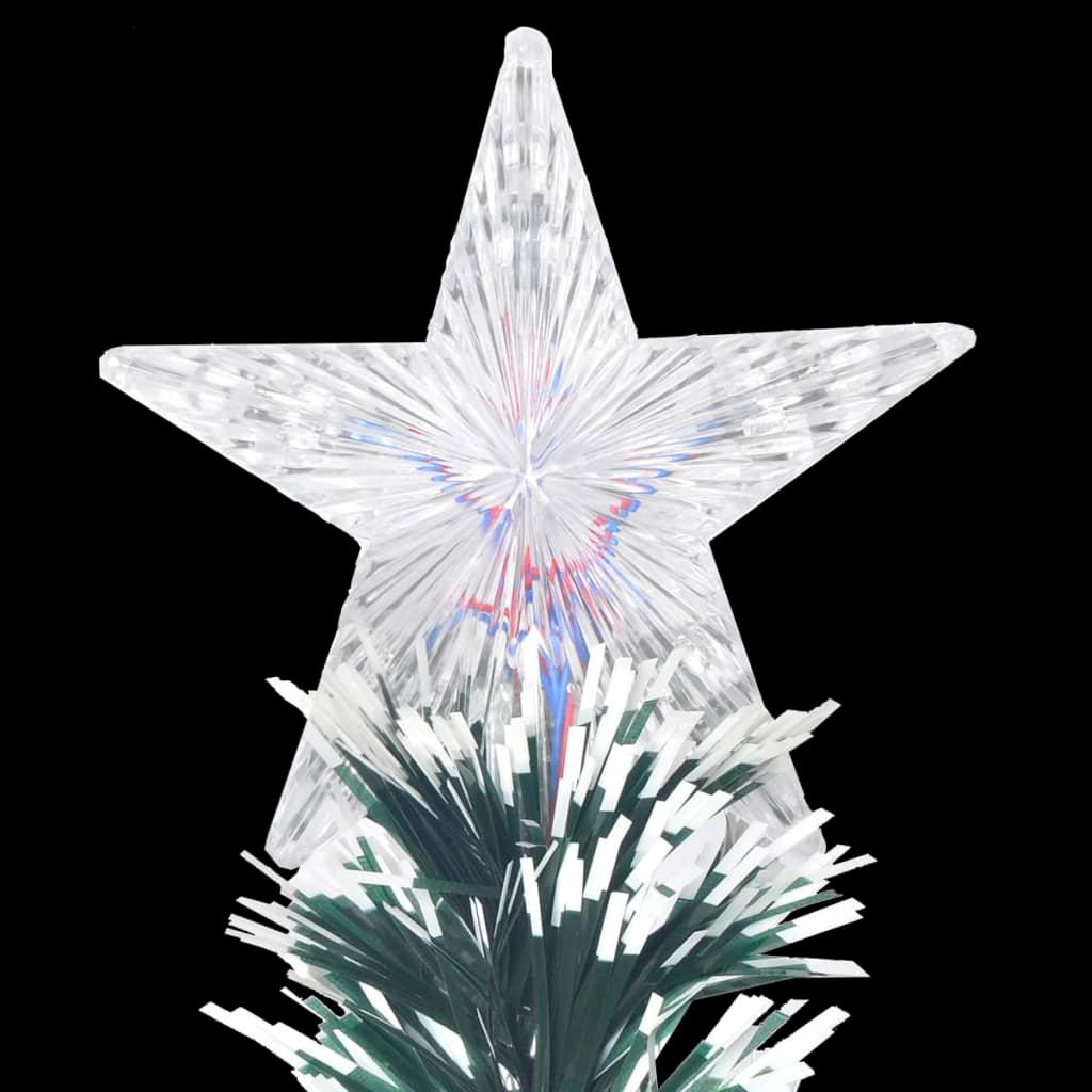 Pre-lit Christmas Tree Green and White 210 cm Fibre Optic