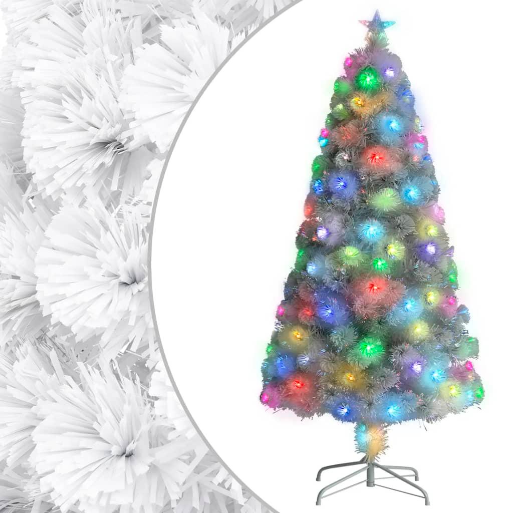 Artificial Pre-lit Christmas Tree White 120 cm Fibre Optic