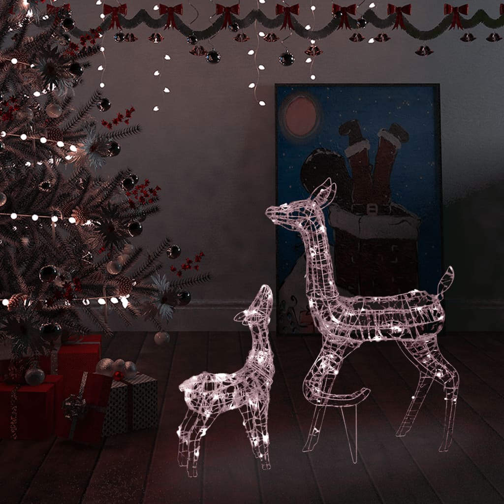 Acrylic Reindeer Family Christmas Decoration 160 LED Warm White
