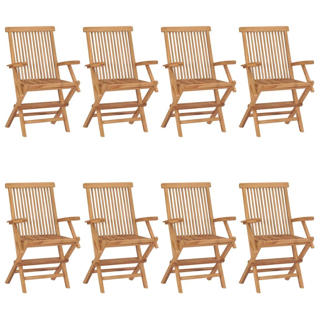 Garden Chairs 8 pcs Solid Teak Wood