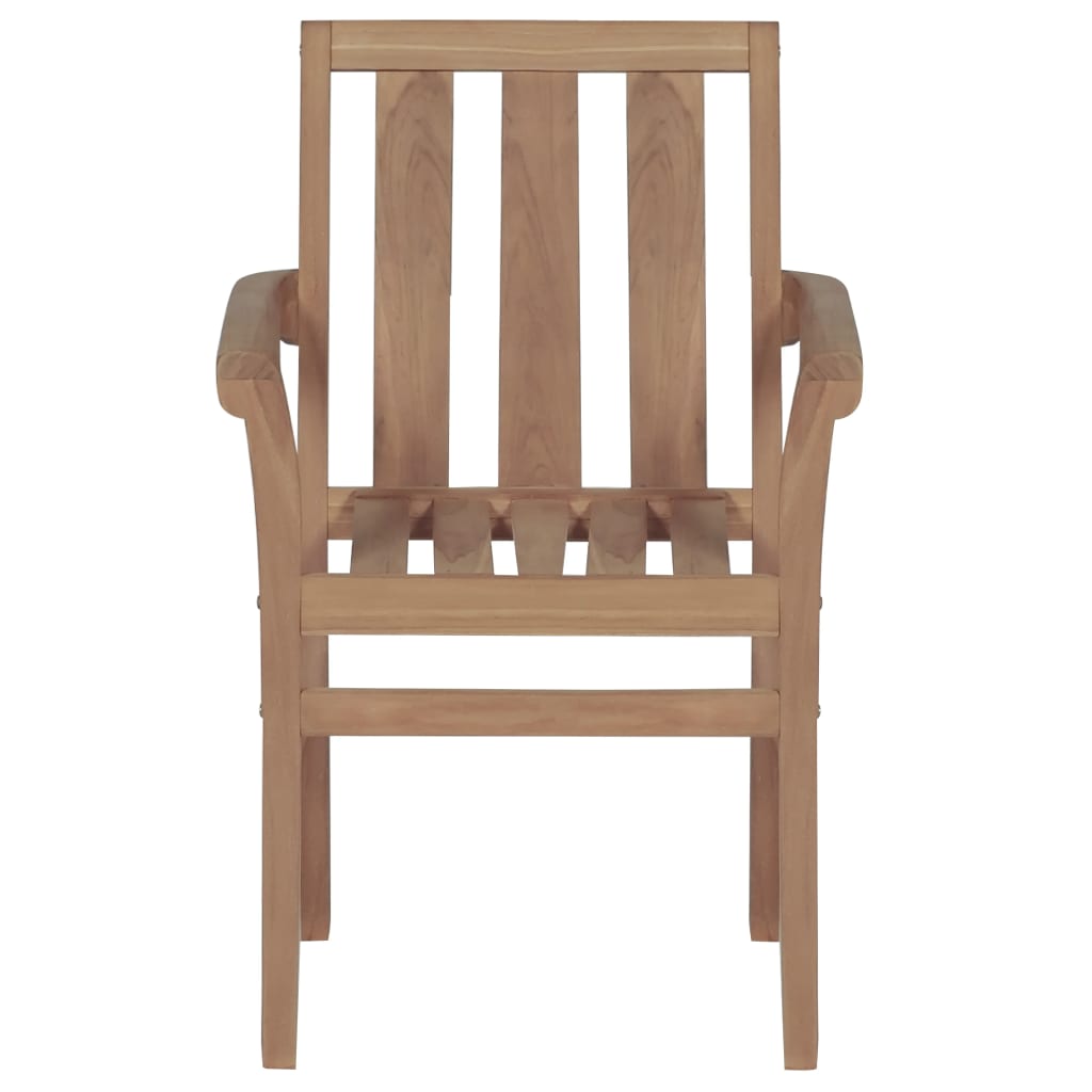 Stackable Garden Chairs with Cushions 6 pcs Solid Teak Wood