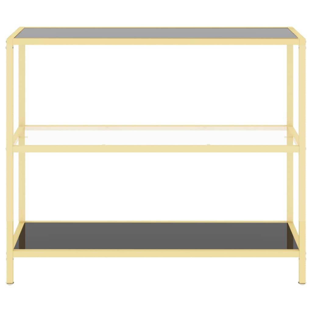 Console Table Black and Transparent 100x36x90 cm Tempered Glass