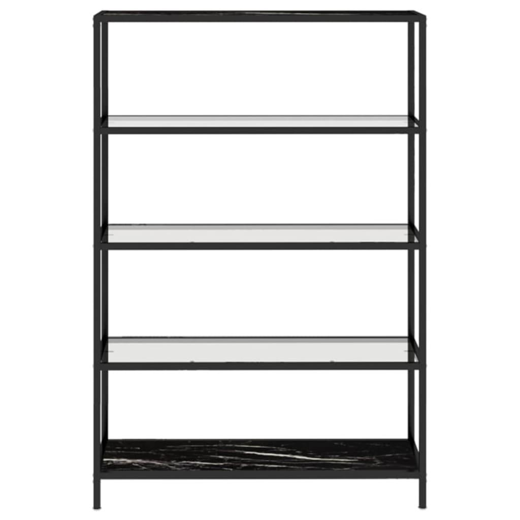 Shelf Black Marble and Transparent 100x36x168 cm Tempered Glass
