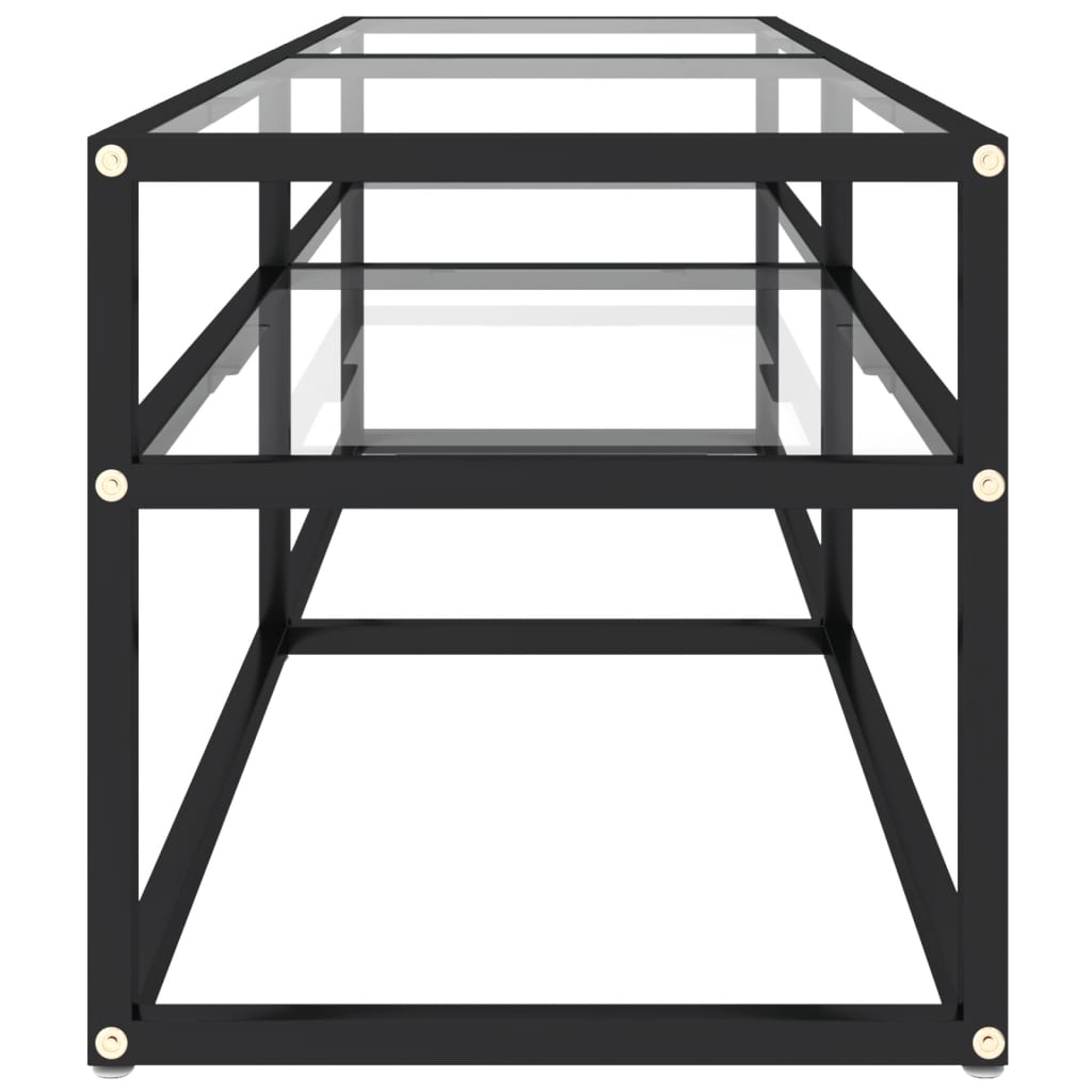 TV Cabinet Transparent 140x40x40.5 cm Tempered Glass
