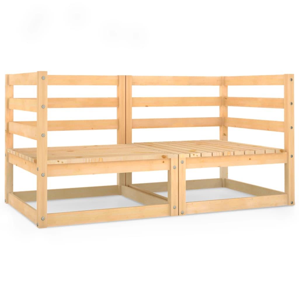 Garden 2-Seater Sofa Solid Wood Pine