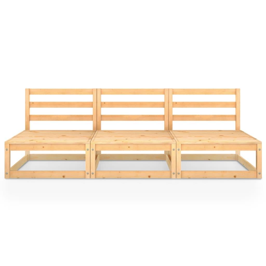 Garden 3-Seater Sofa Solid Wood Pine