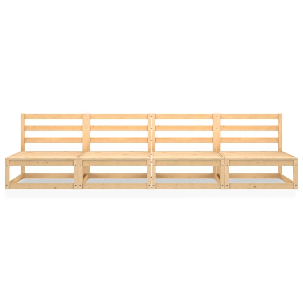 Garden 4-Seater Sofa Solid Pinewood