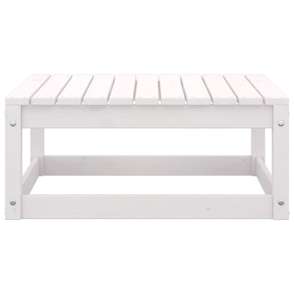 6 Piece Garden Lounge Set White Solid Pinewood