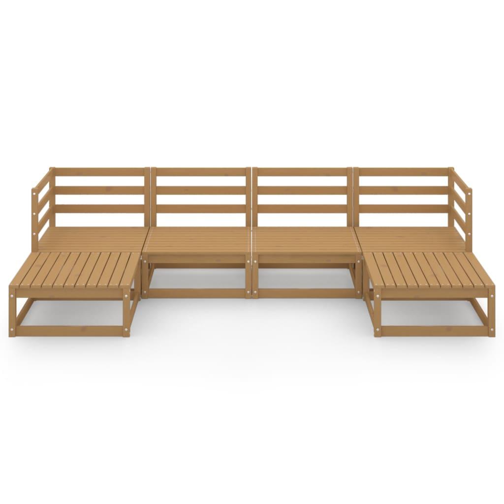 6 Piece Garden Lounge Set Solid Pinewood