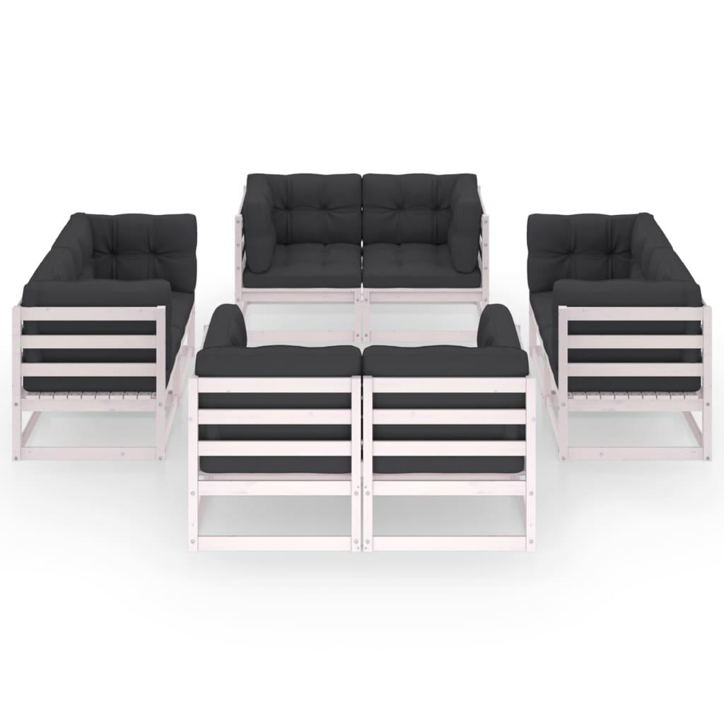 8 Piece Garden Lounge Set with Cushions Solid Pinewood