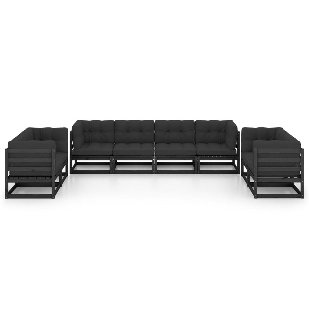 8 Piece Garden Lounge Set with Cushions Solid Pinewood