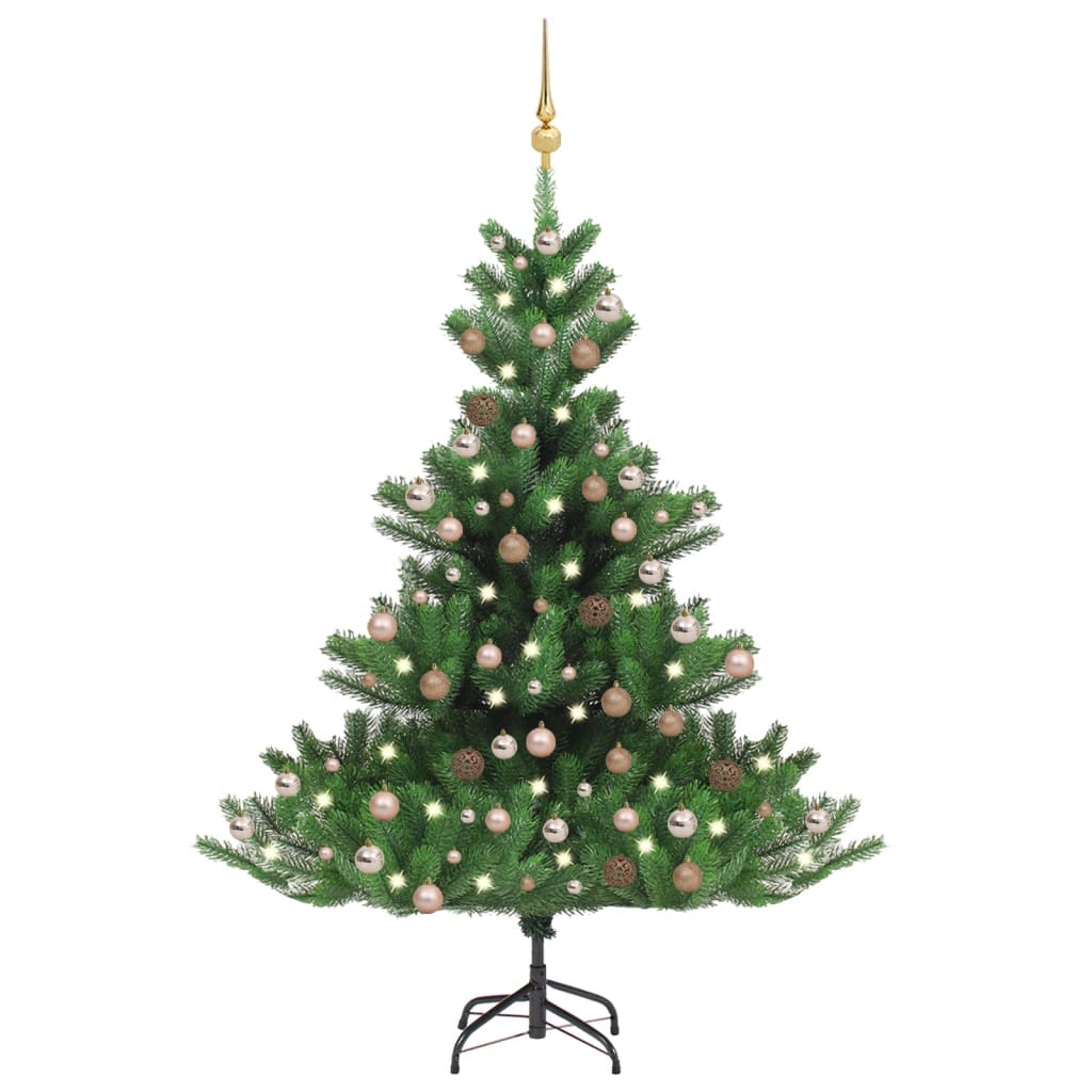 Nordmann Fir Artificial Christmas Tree LED&amp;Ball Set Green 210cm
