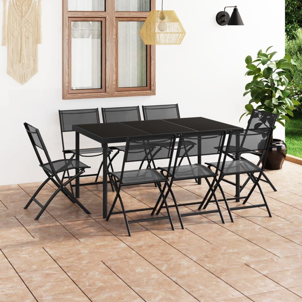 9 Piece Outdoor Dining Set Steel