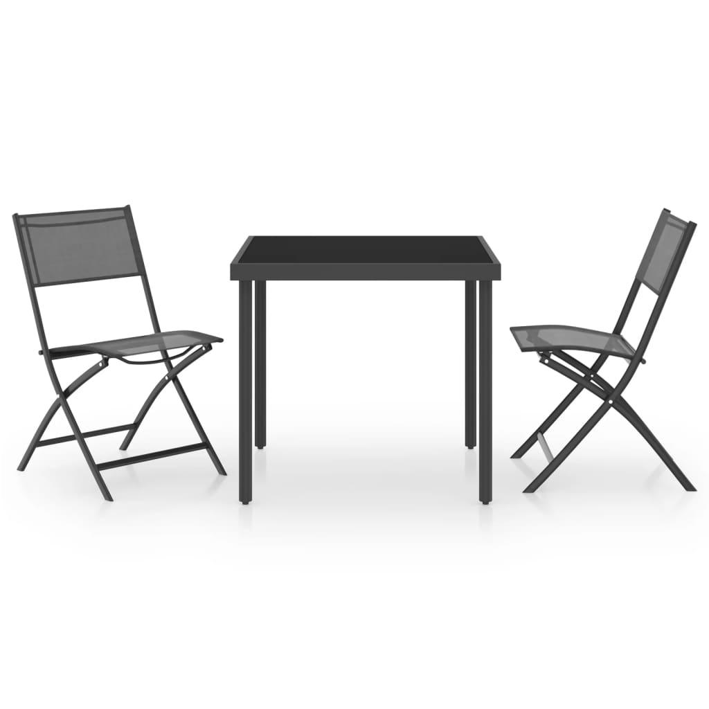 3 Piece Outdoor Dining Set Steel