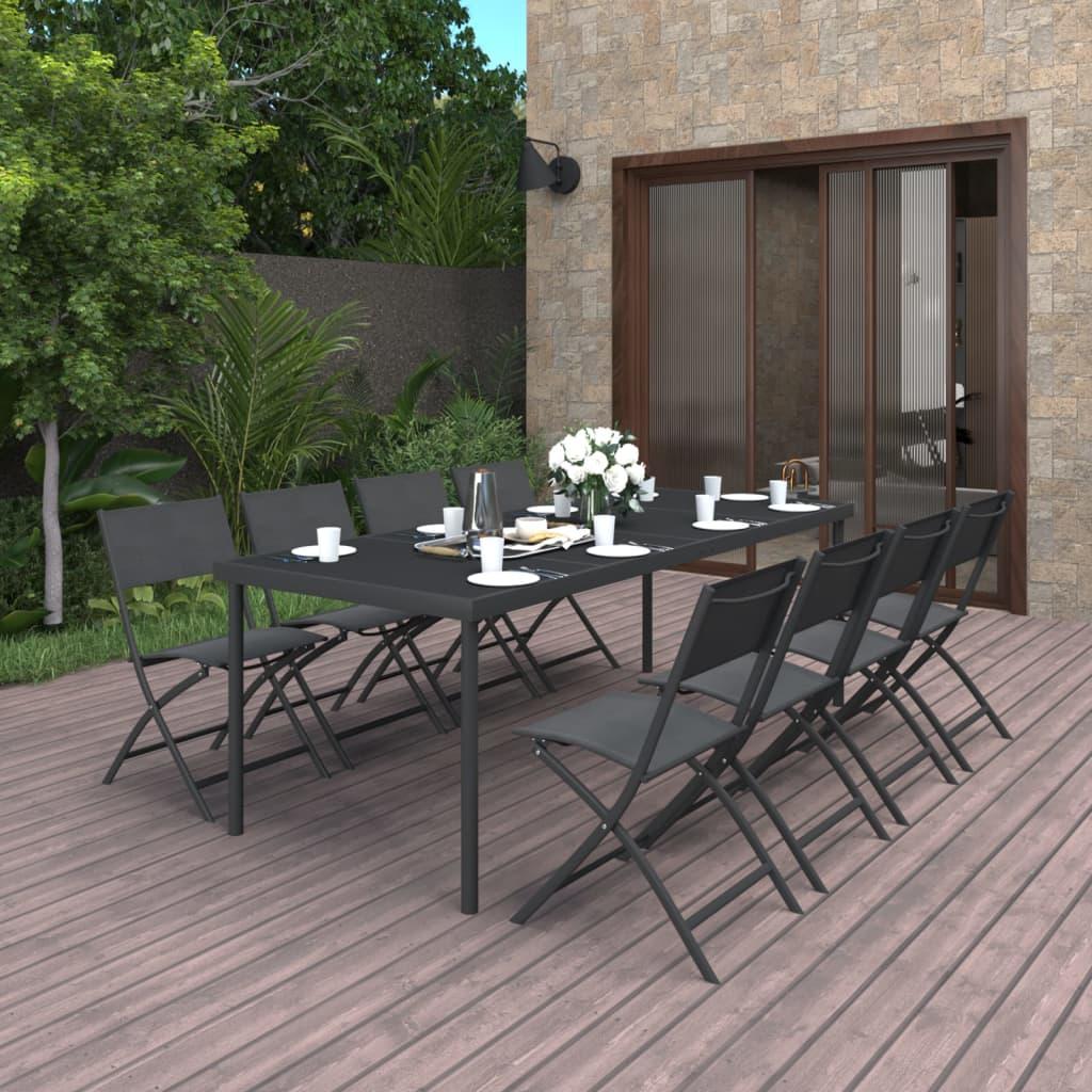 9 Piece Outdoor Dining Set Steel