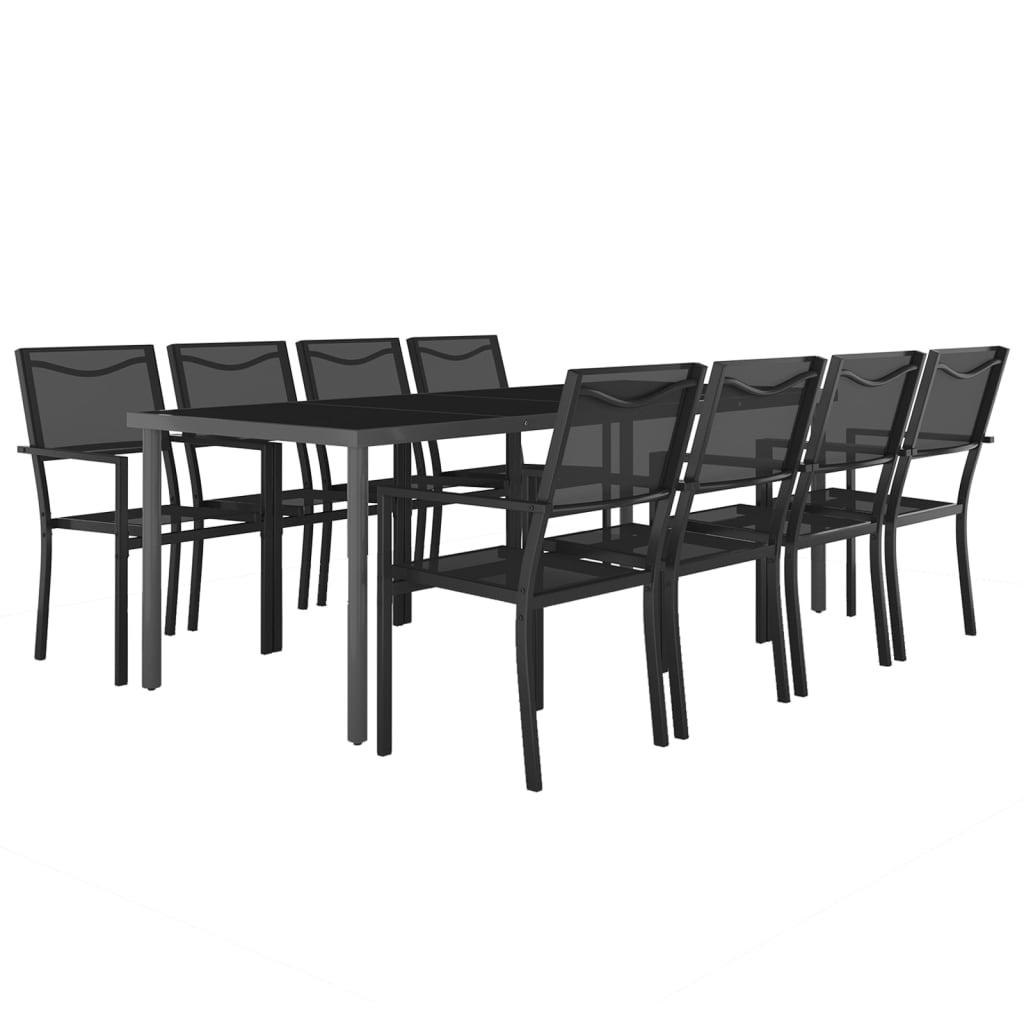 9 Piece Outdoor Dining Set Steel