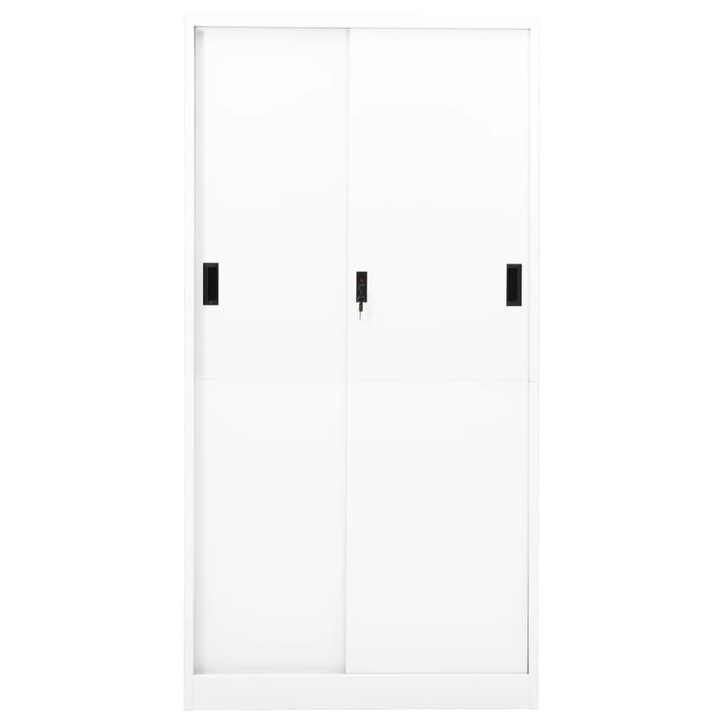 Office Cabinet with Sliding Door White 90x40x180 cm Steel