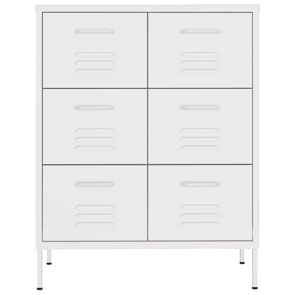 Drawer Cabinet White 80x35x101.5 cm Steel