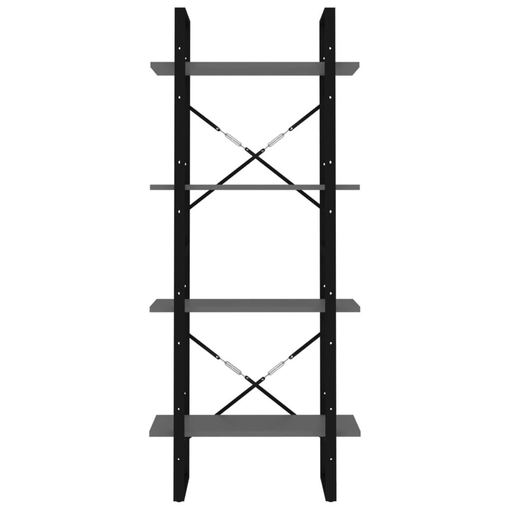 4-Tier Book Cabinet Grey 60x30x140 cm Engineered Wood