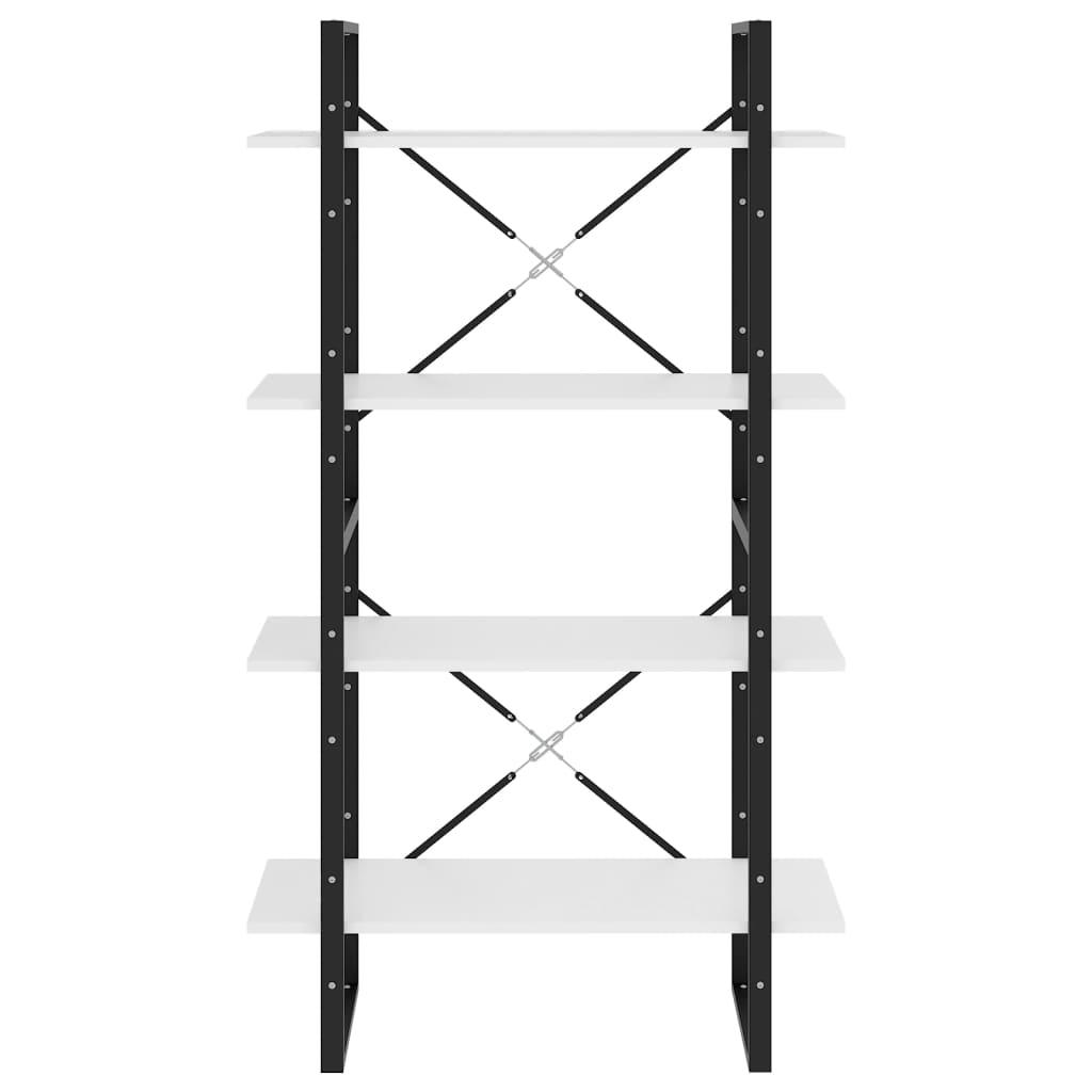 4-Tier Book Cabinet White 80x30x140 cm Engineered Wood