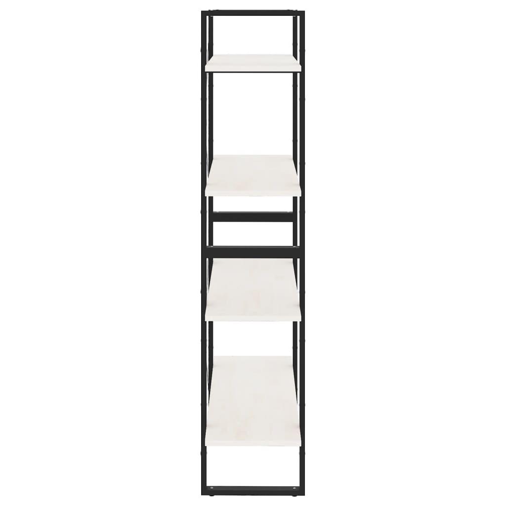 4-Tier Book Cabinet White 80x30x140 cm Solid Pine Wood