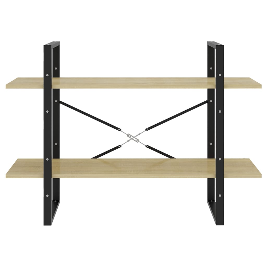 2-Tier Book Cabinet Sonoma Oak 100x30x70 cm Engineered Wood