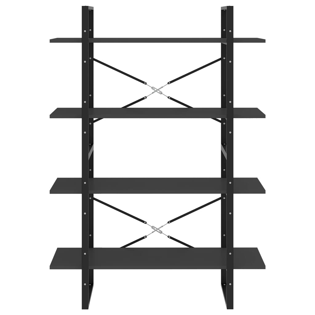 4-Tier Book Cabinet Grey 100x30x140 cm Engineered Wood