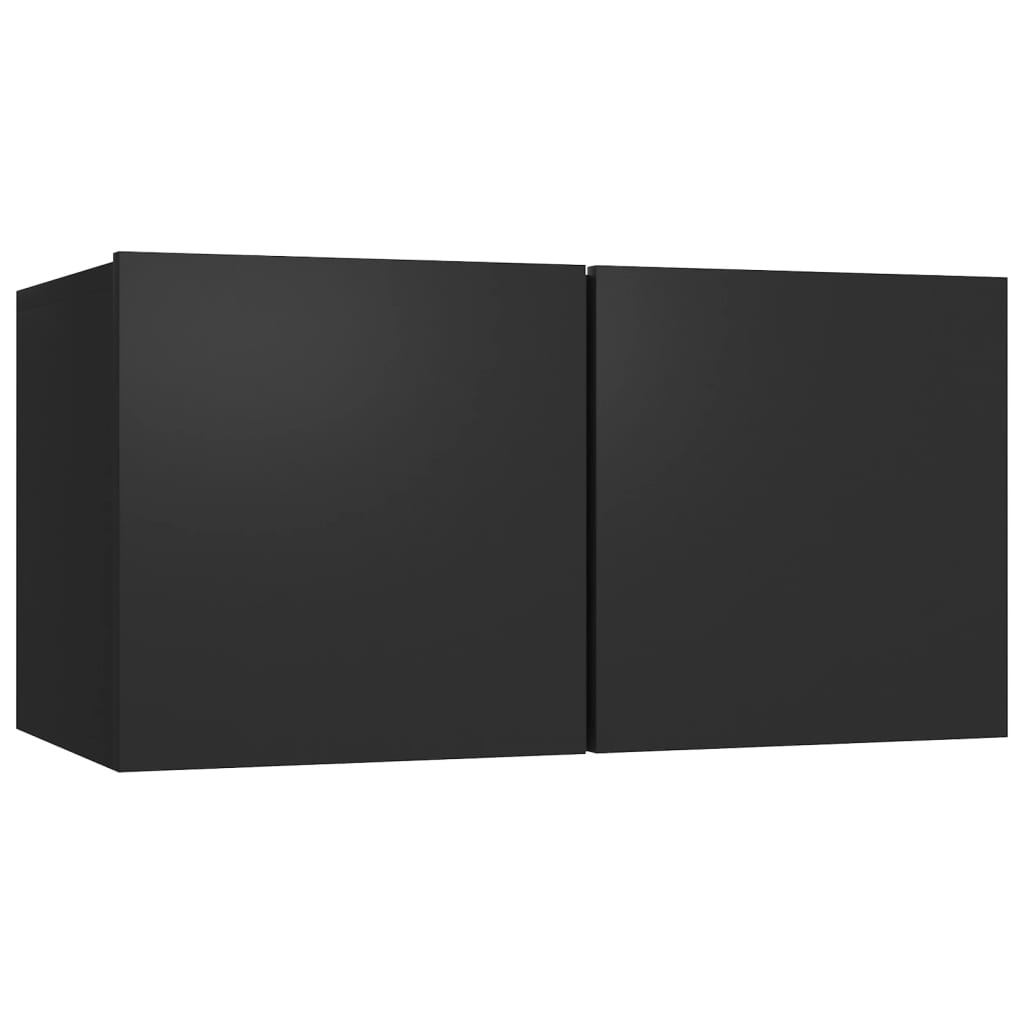 3 Piece TV Cabinet Set Black Engineered Wood