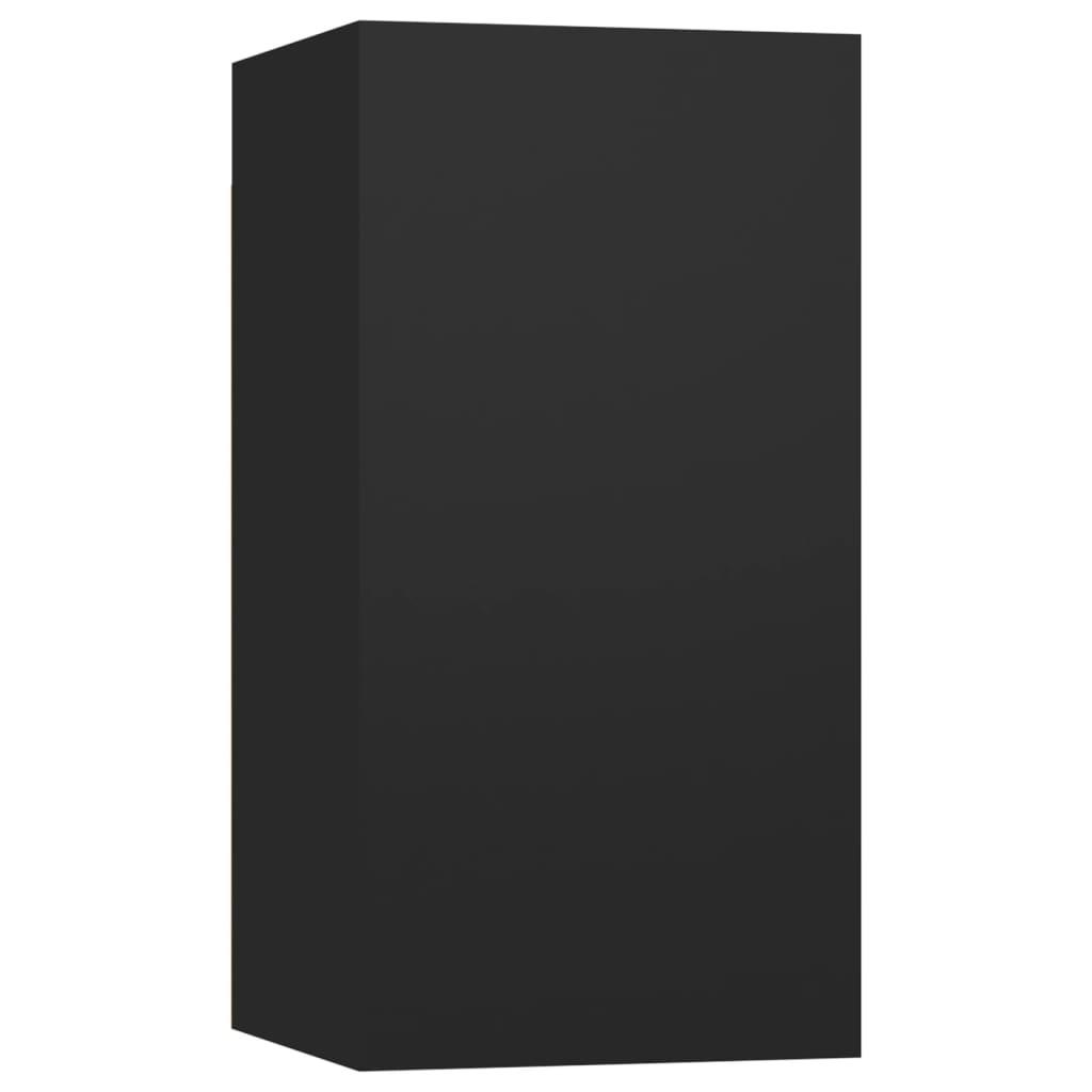 3 Piece TV Cabinet Set Black Engineered Wood